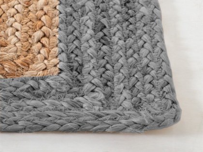 Χαλί Γιούτα Ορθογώνιο Γκρι Βαμβακερό Γαρύφαλλο Πλέξη | Γαρύφαλλο - Λευκά Είδη